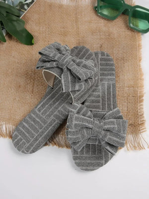 Bow Knot Open Toe Slippers - Makw Official Site