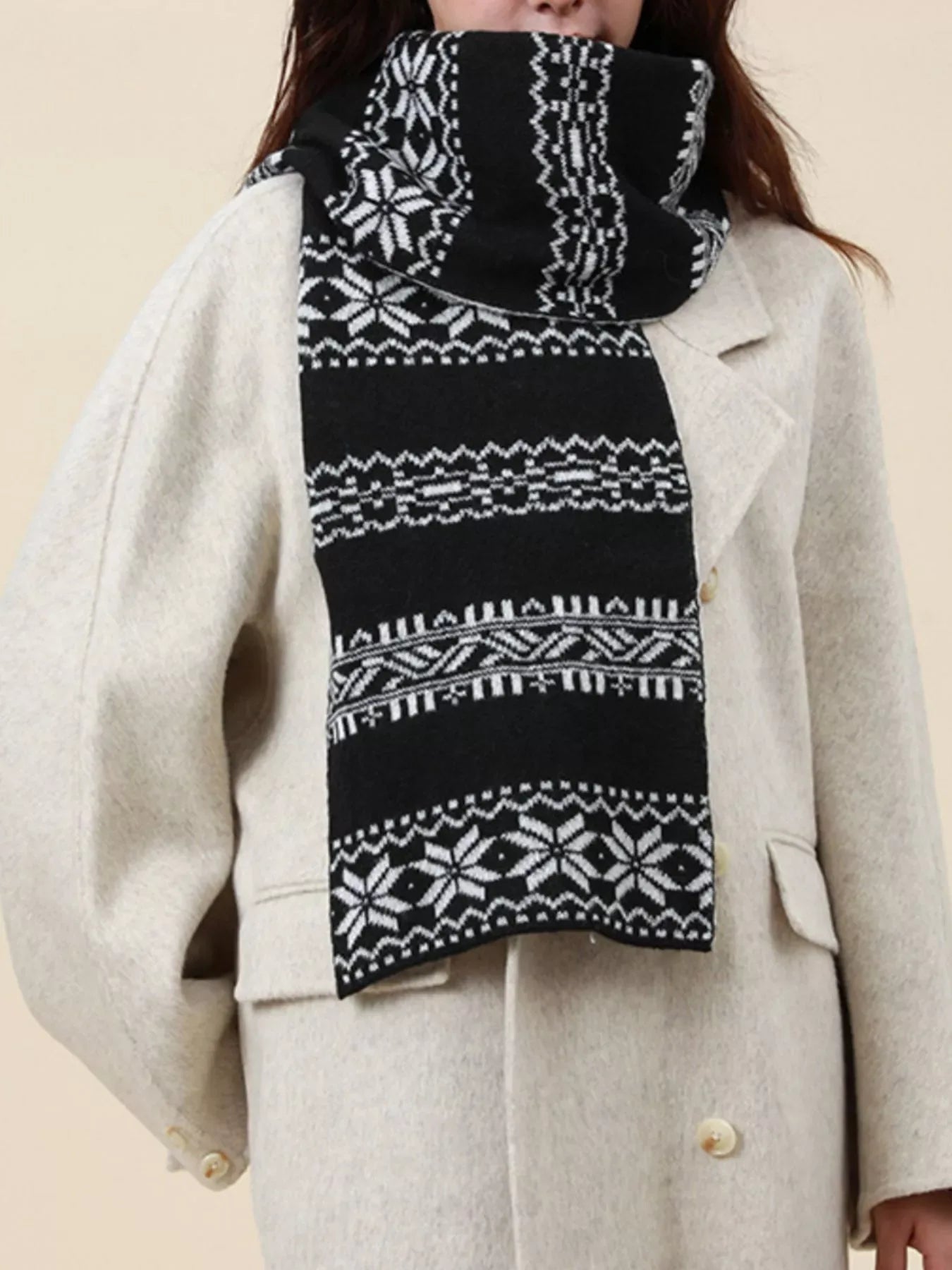 Christmas Snowflake Knit Scarf - Makw Official Site