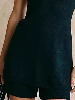 Halter Neck Cami and Shorts Sweater Set - Makw Official Site