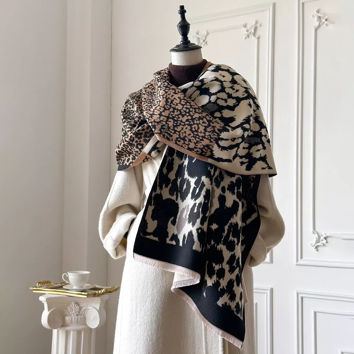 Leopard Print Winter Scarf - Makw Official Site
