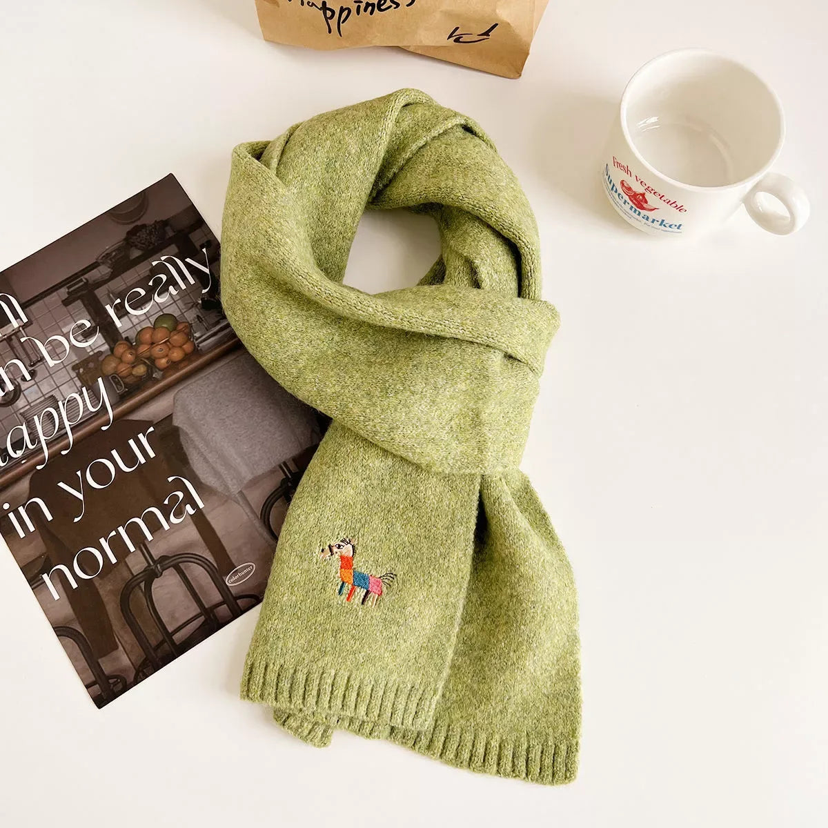 Embroidered Warm Winter Scarf - Makw Official Site