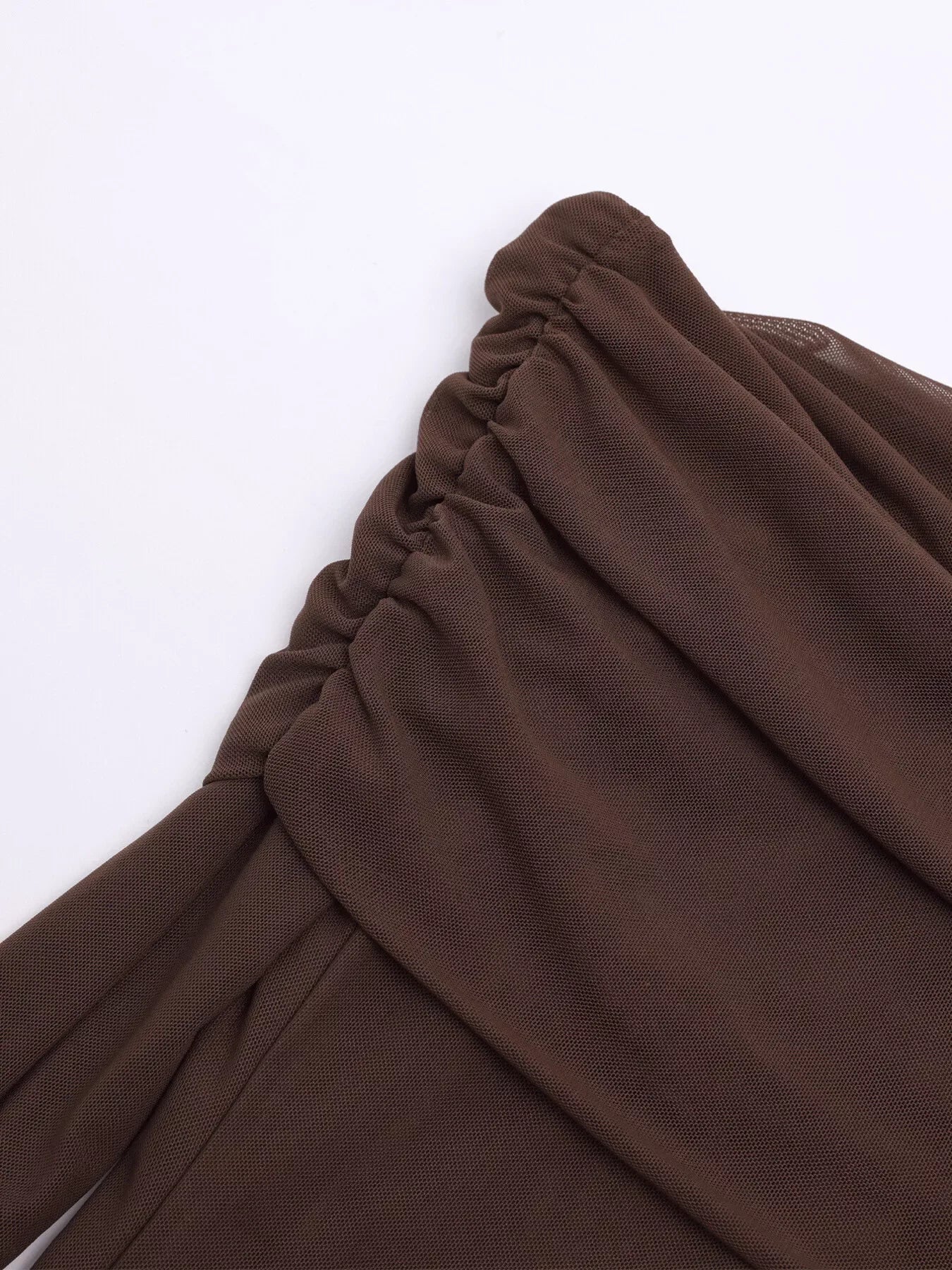 Off-Shoulder Ruched Long Sleeve Maxi Dress - Makw Official Site