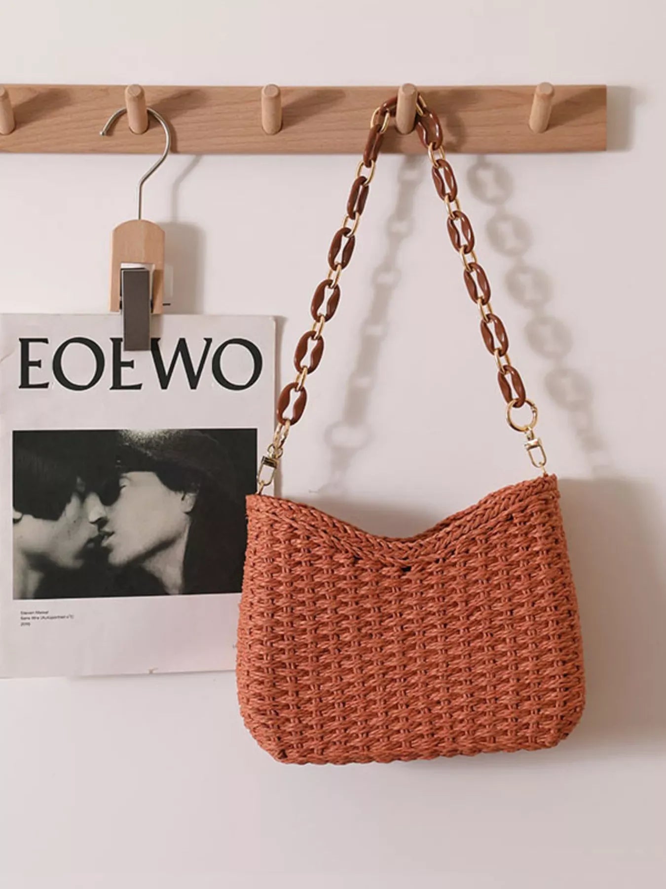 Woven Straw Shoulder Bag - Makw Official Site