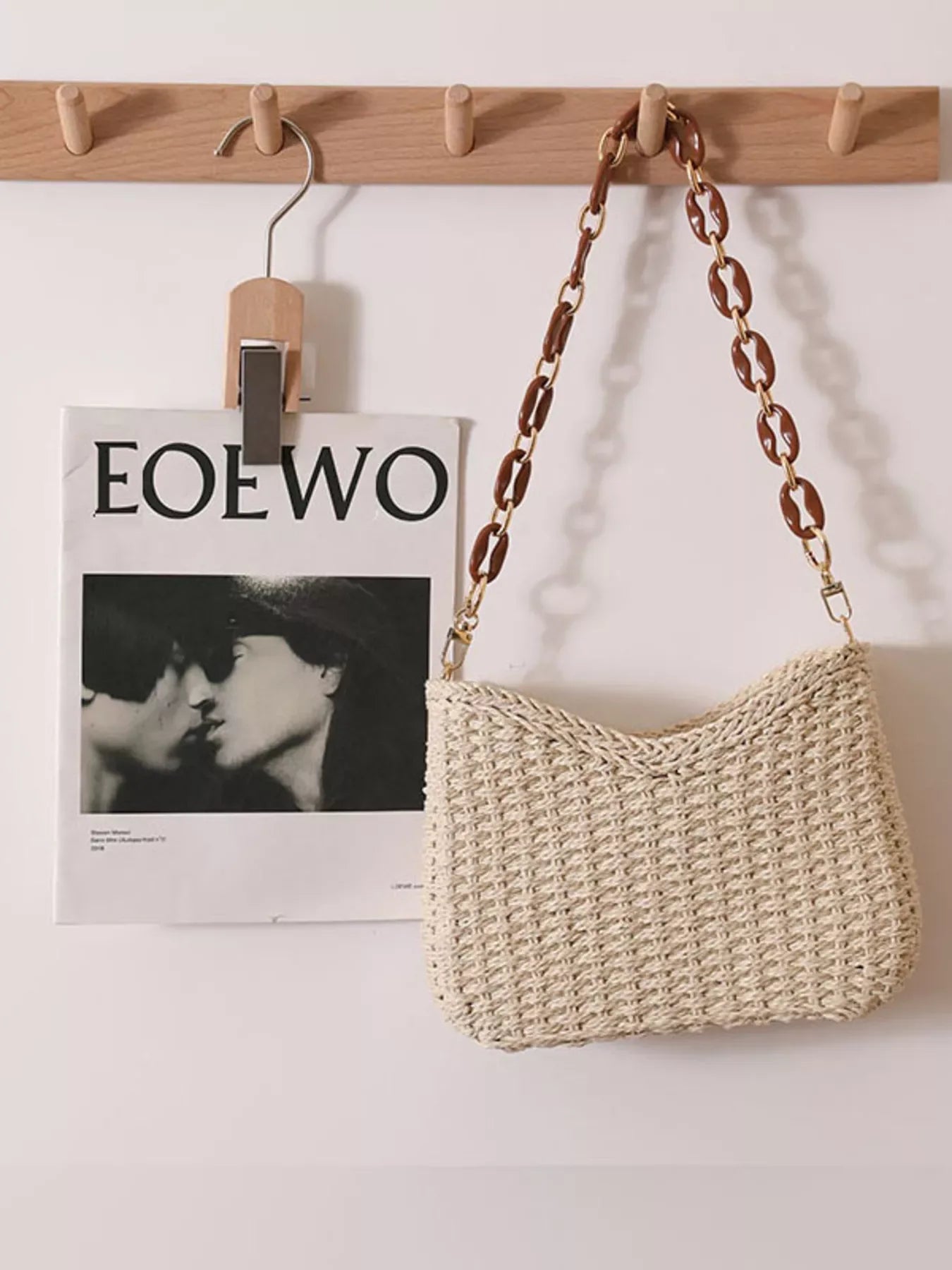Woven Straw Shoulder Bag - Makw Official Site
