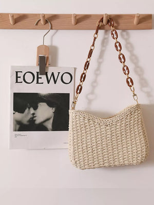Woven Straw Shoulder Bag - Makw Official Site