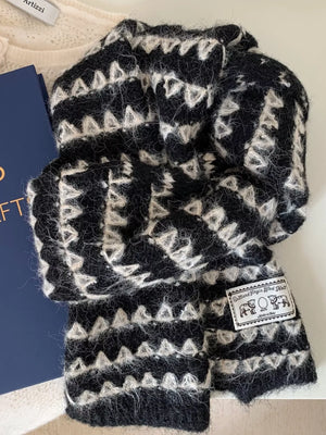 Vintage Knitted Pattern Scarf - Makw Official Site