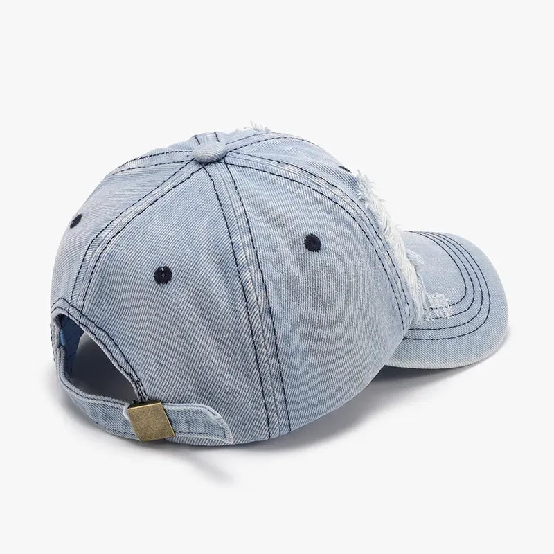Distressed Cotton Baseball Cap - Makw Official Site