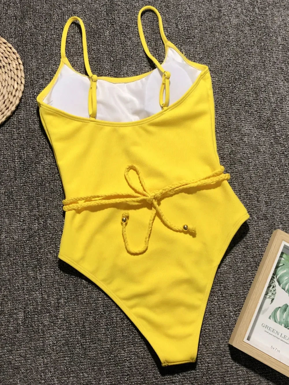 Ribbed Tie Waist One-Piece Swimsuit - Makw Official Site