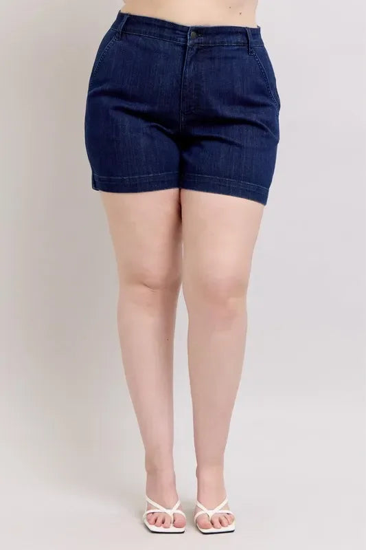 Judy Blue Plus Size High Waist Denim Shorts - Makw Official Site
