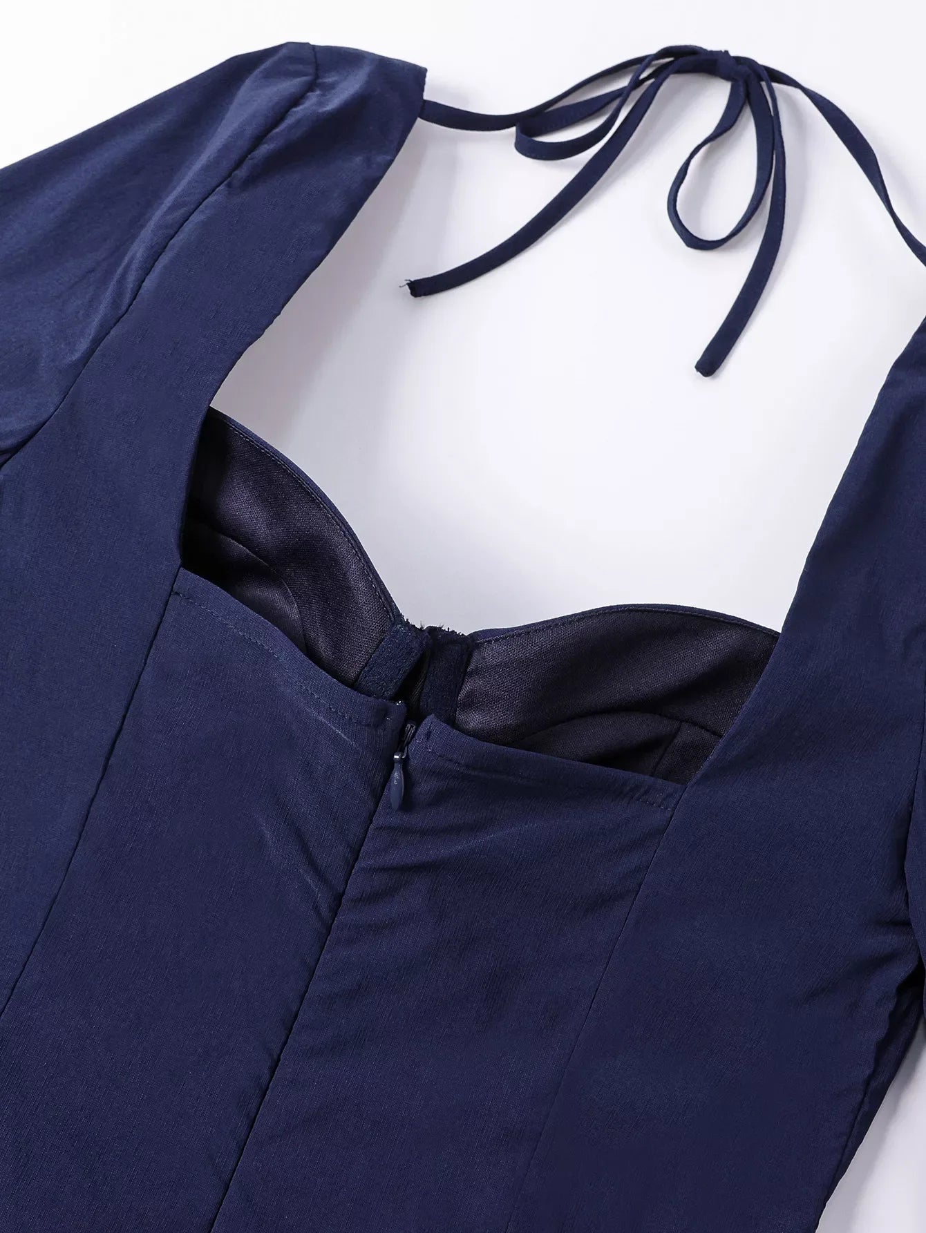 Sweetheart Neckline Long Sleeve A-Line Midi Dress - Makw Official Site