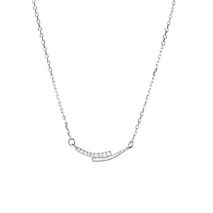 925 Sterling Silver Rhinestone Necklace - Makw Official Site