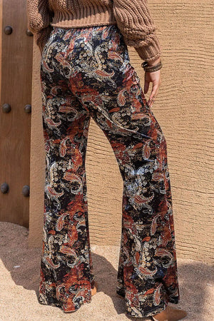 Plus Size Printed Wide Leg Long Pants - Makw Official Site