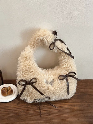 Fluffy Bow Shoulder Bag - Makw Official Site