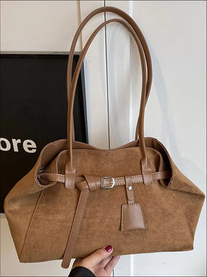 Lightweight Suede Shoulder Bag - Makw Official Site