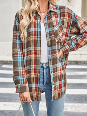 Plaid Button Up Long Sleeve Shirt - Makw Official Site