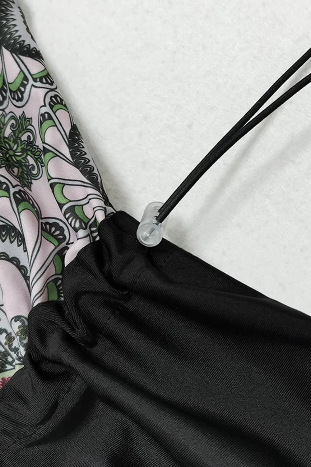 Cap, Drawstring Printed Long Sleeve Dress and Pants Swim Set - Makw Official Site