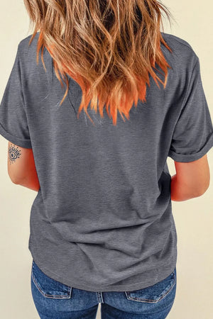 Bunny Ear Bow Graphic Short Sleeve T-Shirt - Makw Official Site