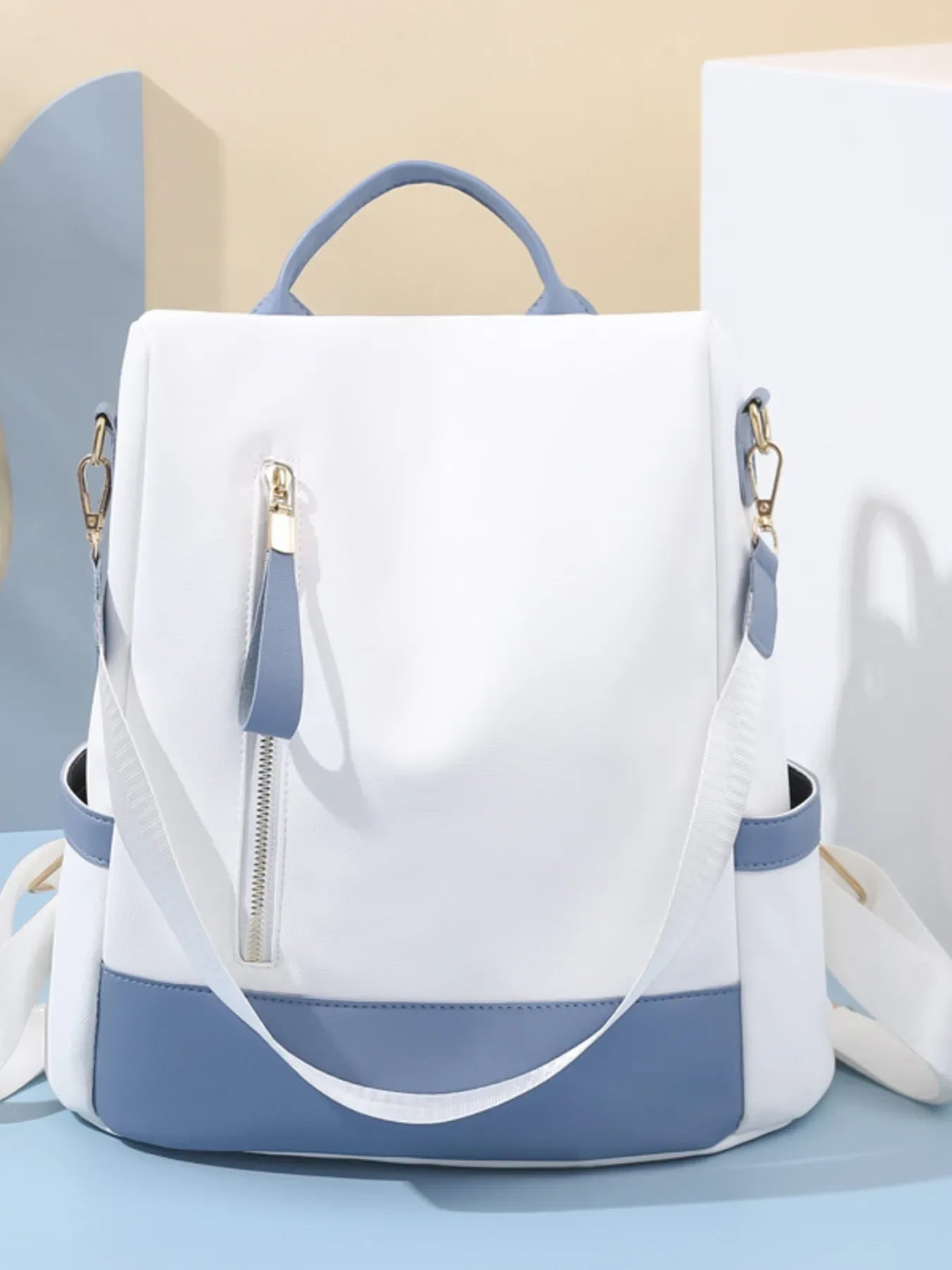 Color Block Convertible Backpack Bag - Makw Official Site