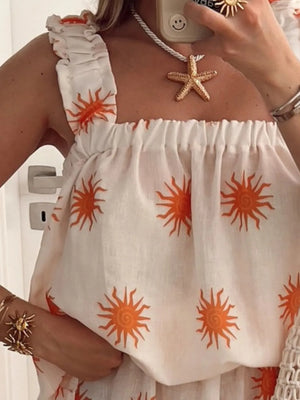 Striped Heart Cami Top and Shorts Set - Makw Official Site