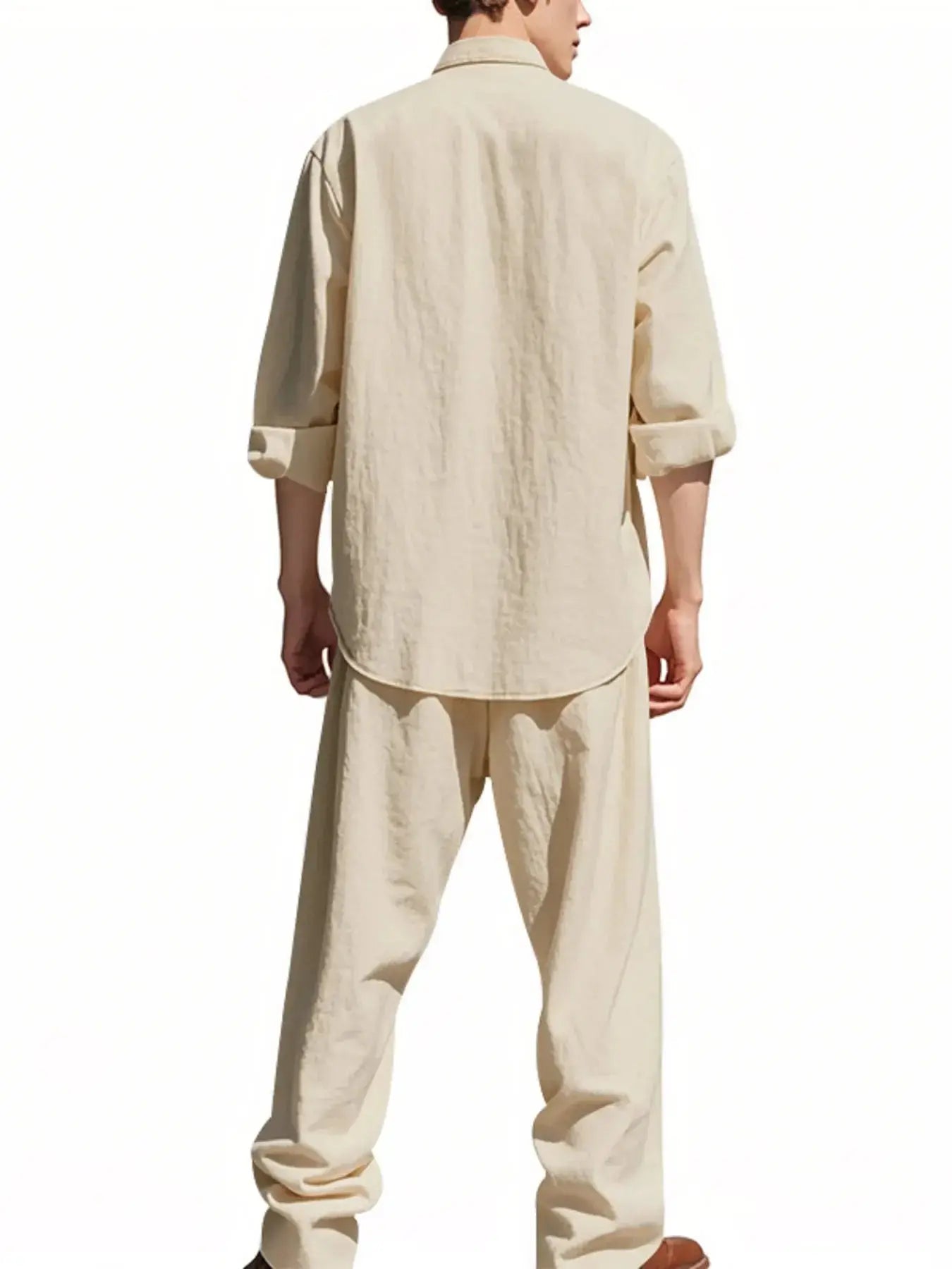 Men's Full Size Button Up Shirt and Pants Set Plus Size - Makw Official Site