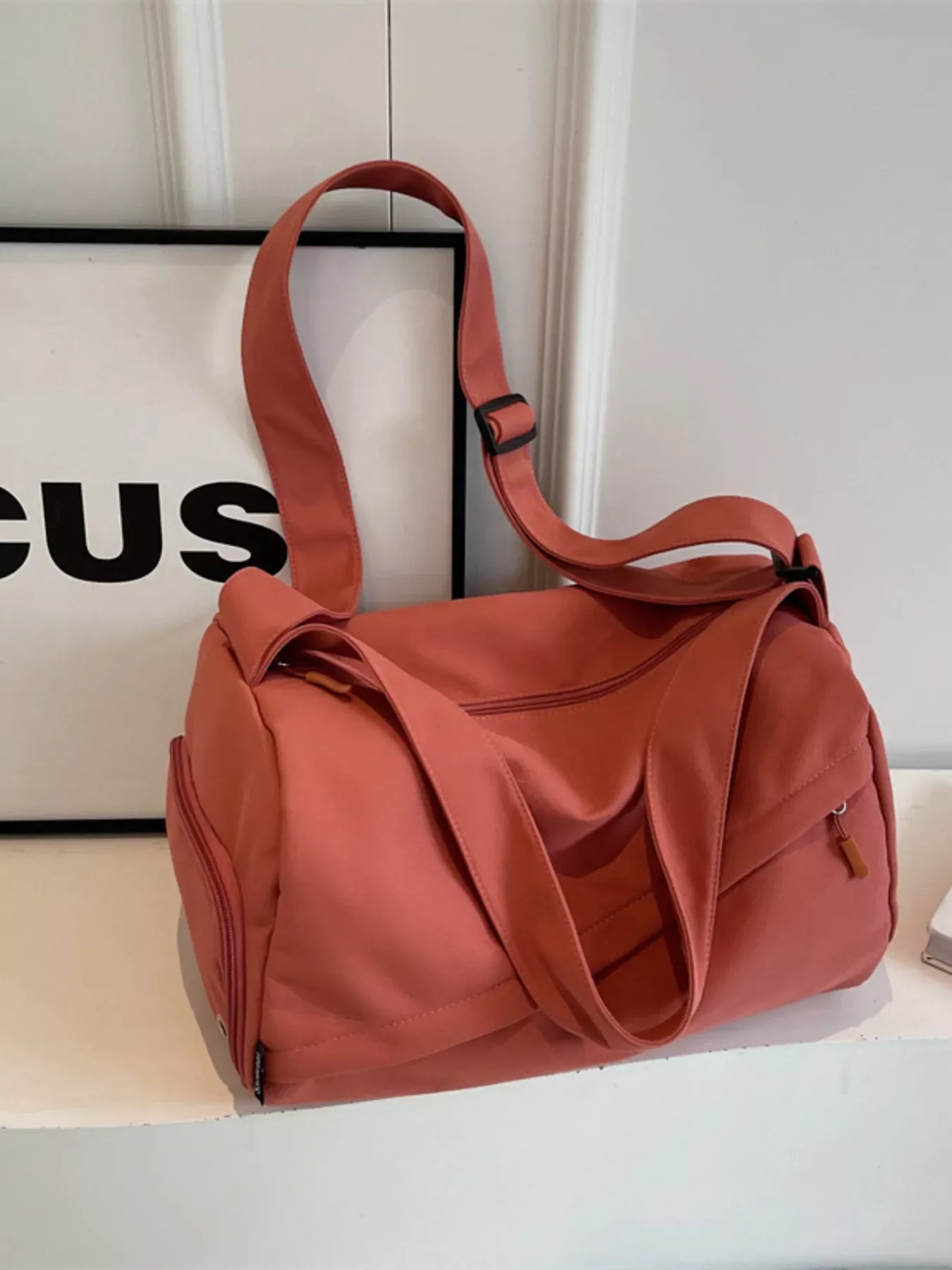 Adjustable Strap Solid Color Travel Bag - Makw Official Site