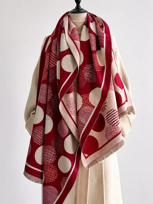 Polka Dot Raw Hem Scarf - Makw Official Site