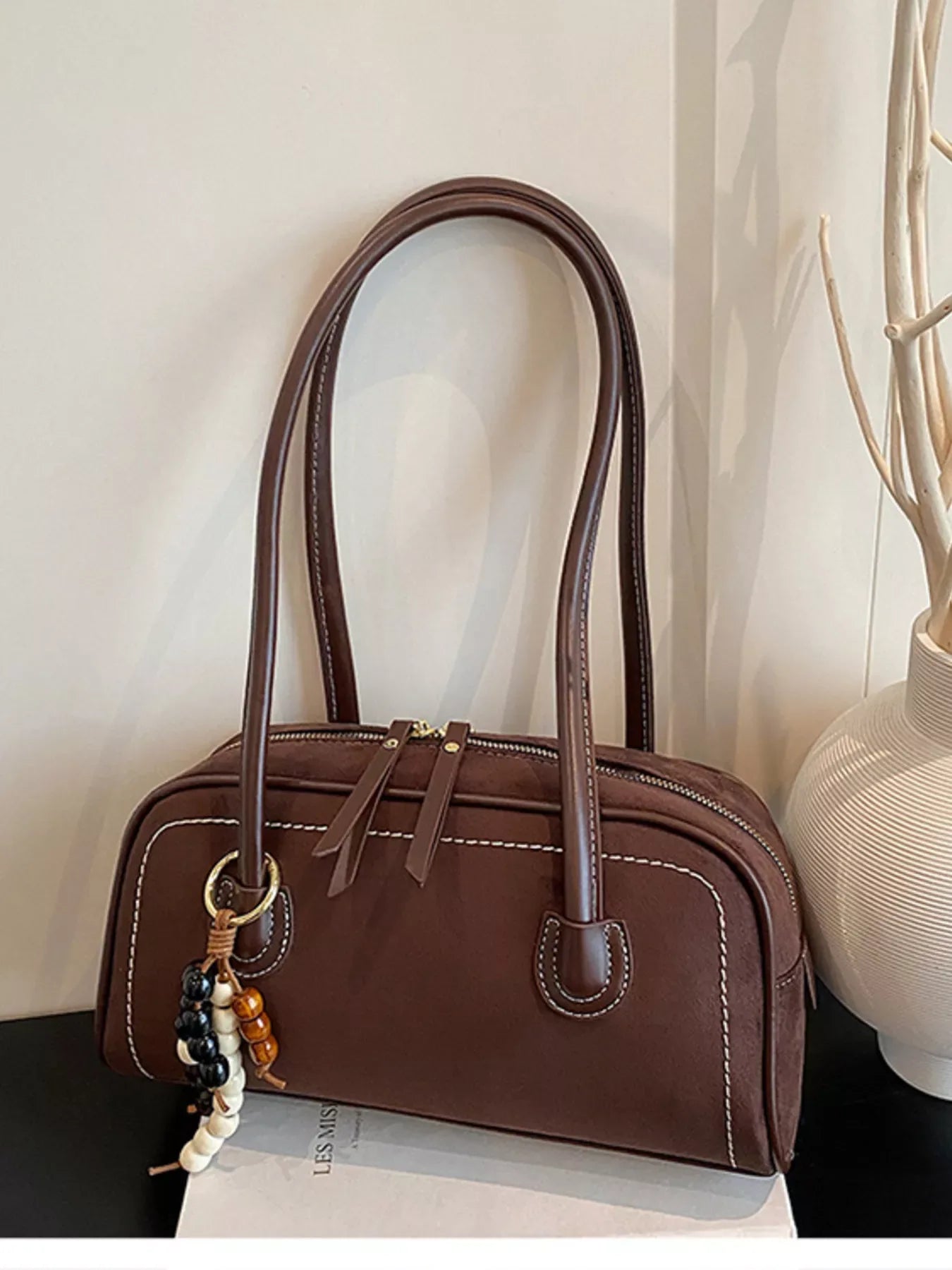 Zipper Closure Shoulder Bag - Makw Official Site