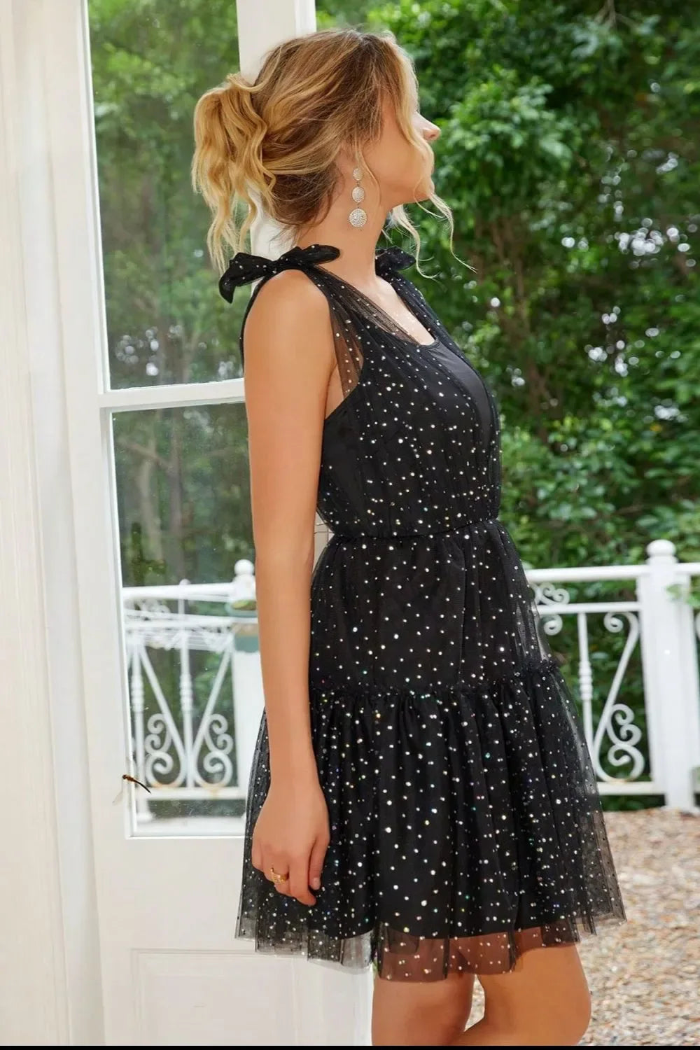 Tied Scoop Neck Mini Cami Dress - Makw Official Site