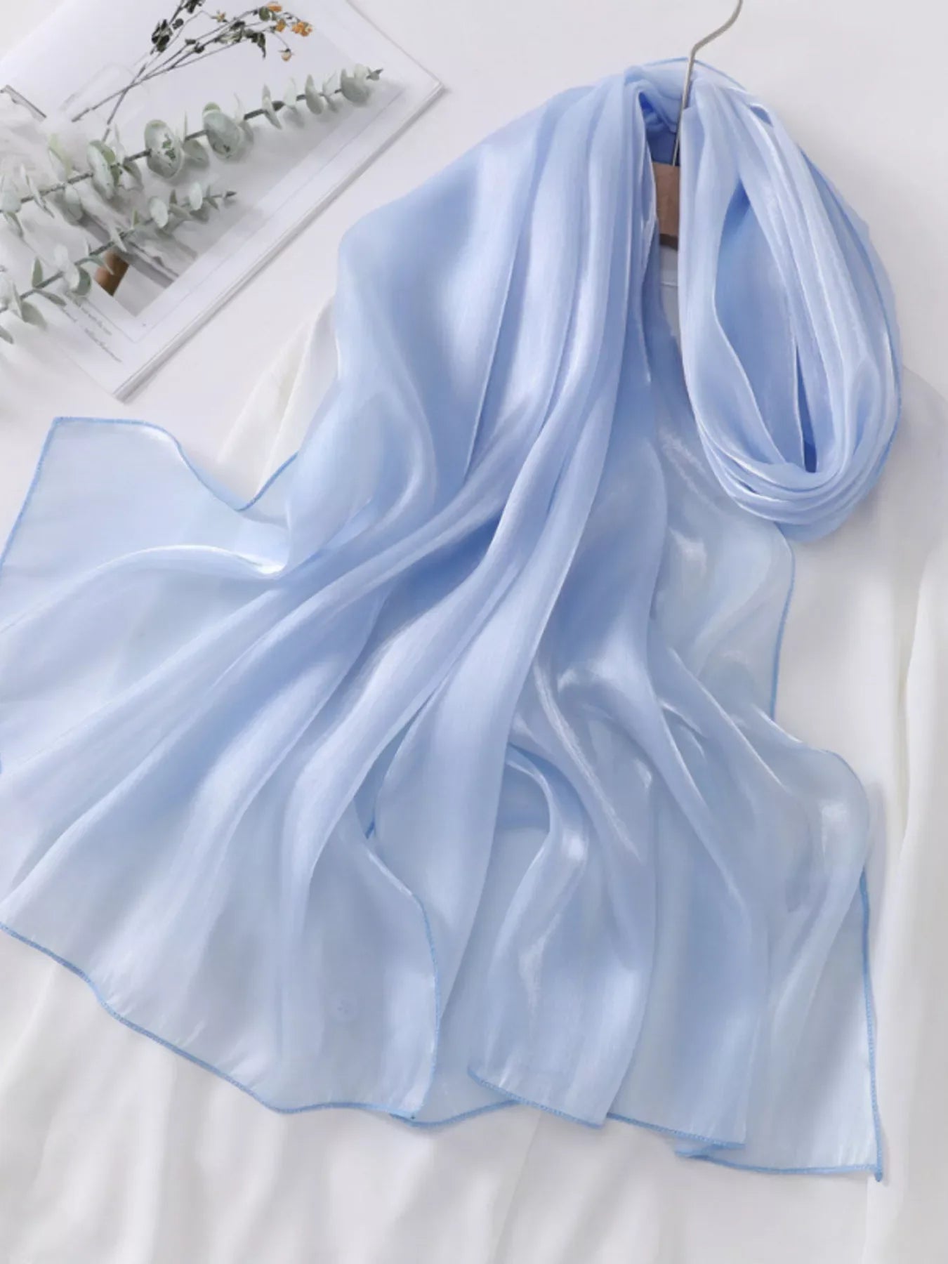 Solid Color Organza Scarf - Makw Official Site