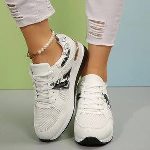 Floral Mesh Wedge Athletic - Makw Official Site