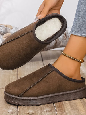 Round Toe Platform Slippers - Makw Official Site
