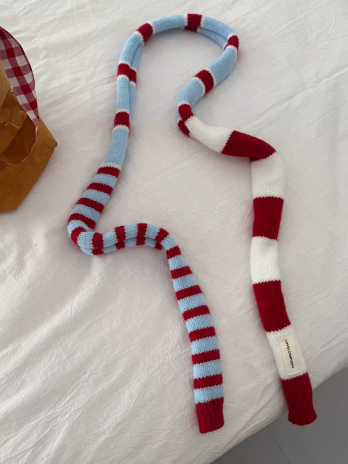 Striped Knitted Warm Scarf - Makw Official Site