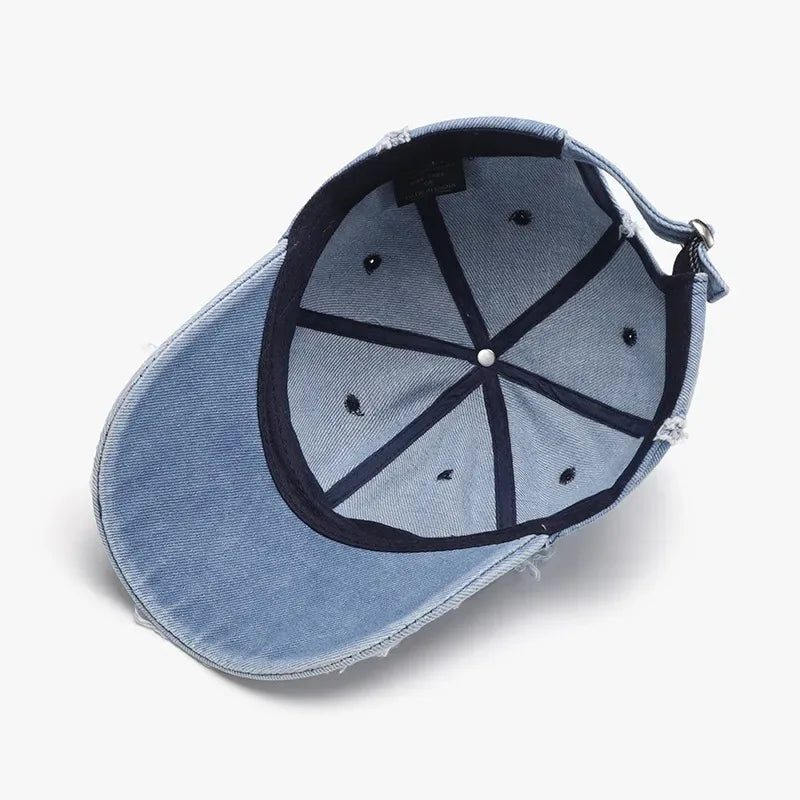 Raw Hem Cotton Baseball Cap - Makw Official Site