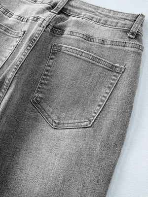 High Waist Wide Leg Washed Jeans - Makw Official Site