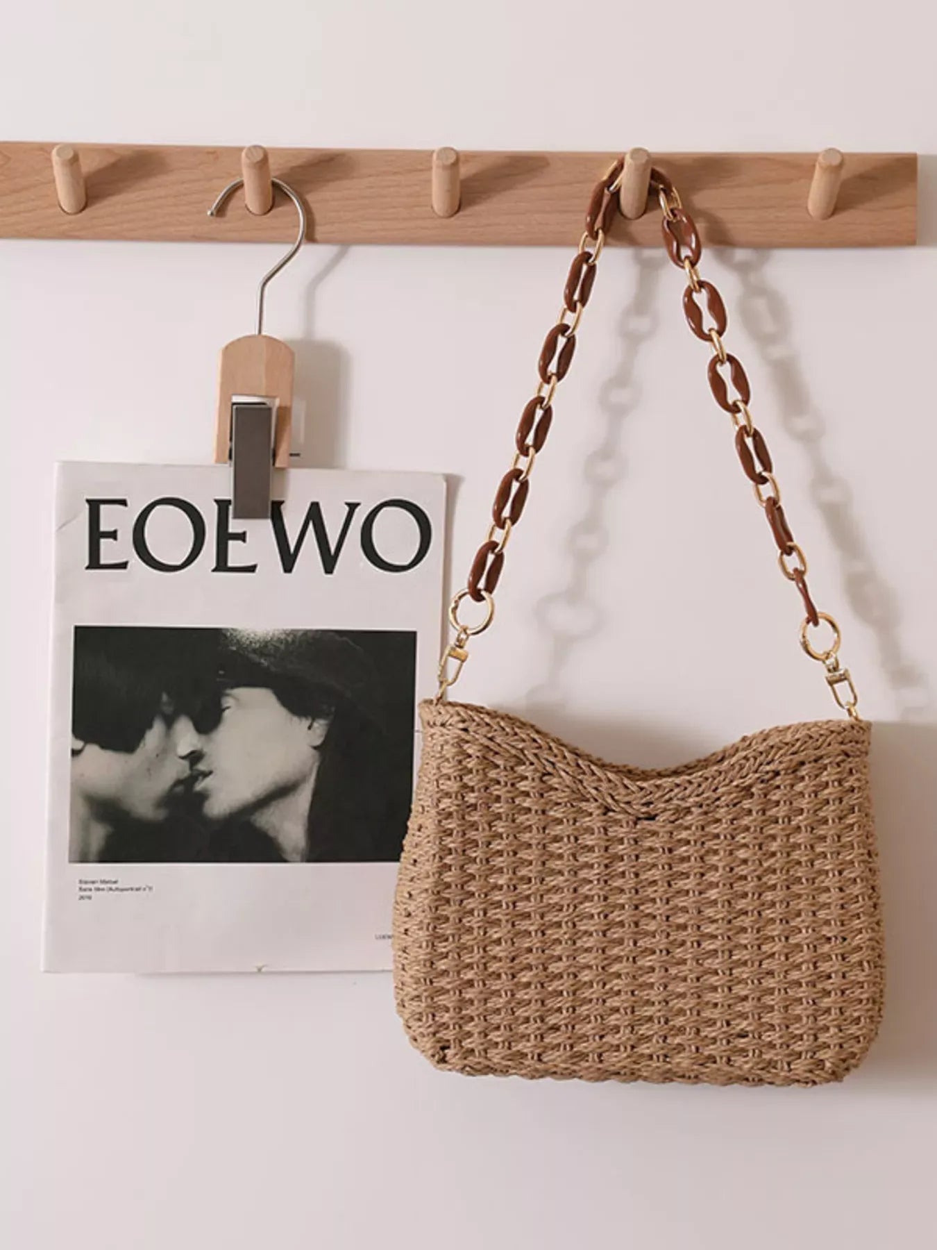 Woven Straw Shoulder Bag - Makw Official Site