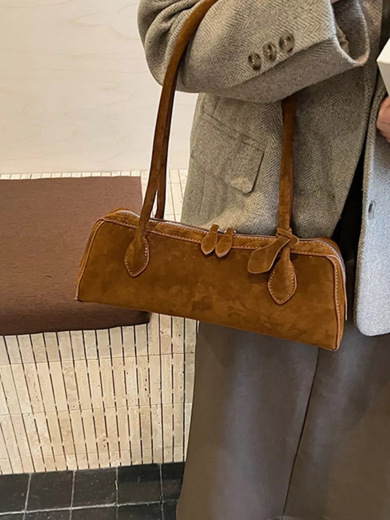 Solid Color Shoulder Bag - Makw Official Site