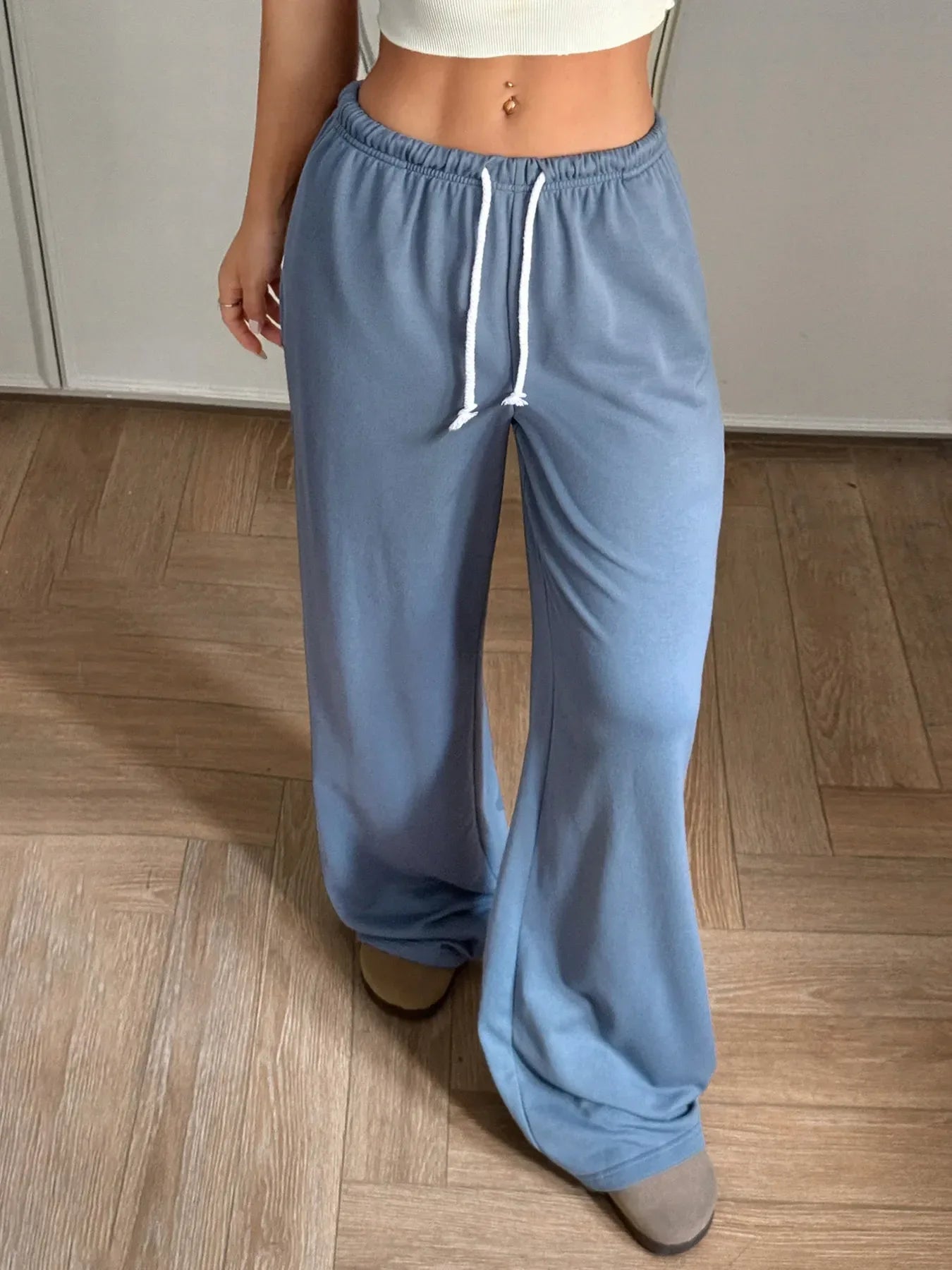 Drawstring Wide Leg Pants - Makw Official Site