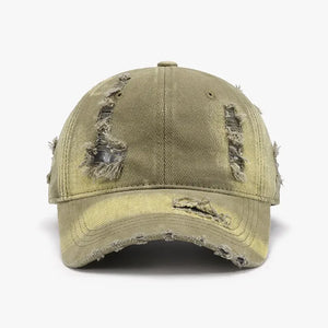Distressed Adjustable Cotton Baseball Cap - Makw Official Site