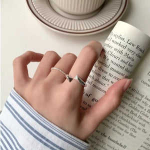 925 Sterling Silver Bypass Ring - Makw Official Site