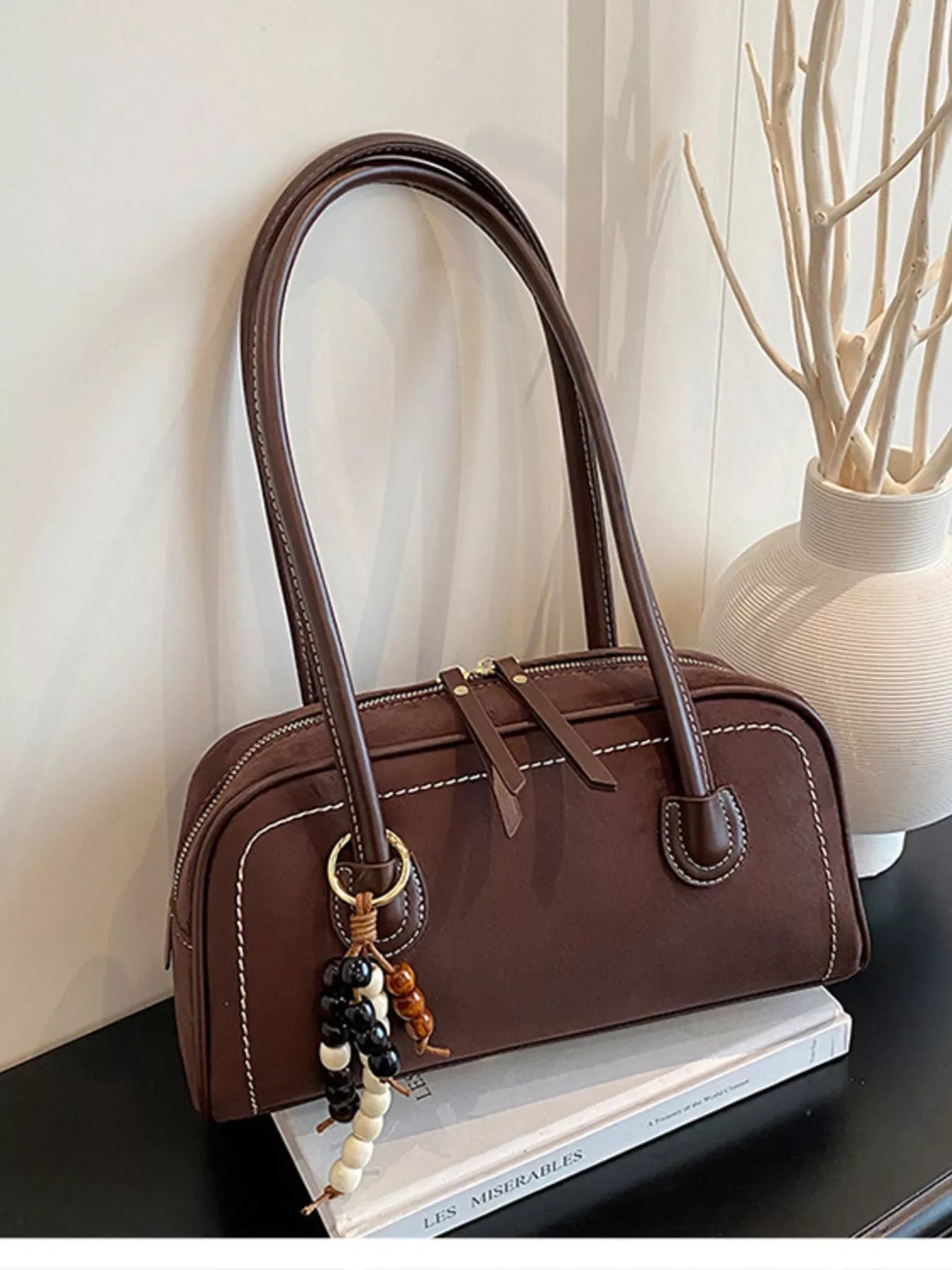 Zipper Closure Shoulder Bag - Makw Official Site