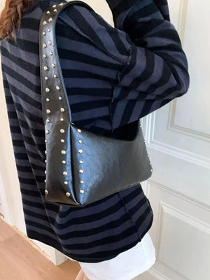 Studded Accent Shoulder Bag - Makw Official Site