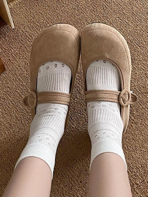 Round Toe Flat Slip-Ons - Makw Official Site