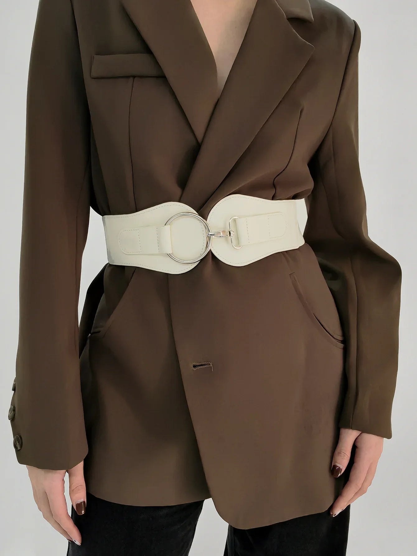 PU Elastic Wide Belt - Makw Official Site