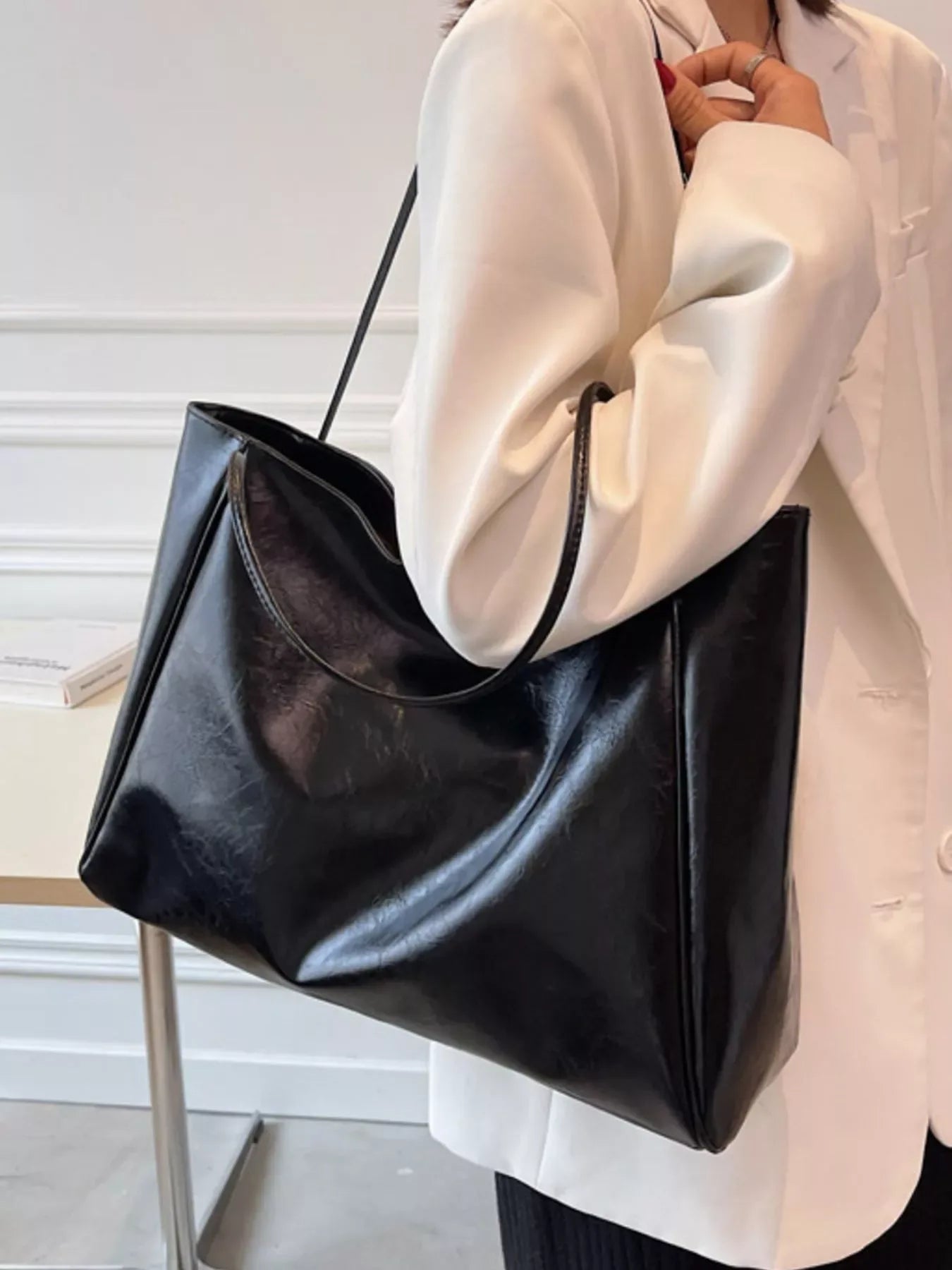 PU Leather Tote Bag - Makw Official Site