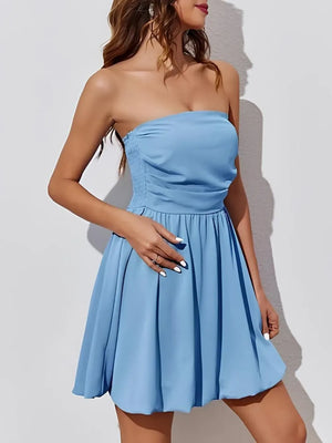 Ruched Tube Mini Dress - Makw Official Site