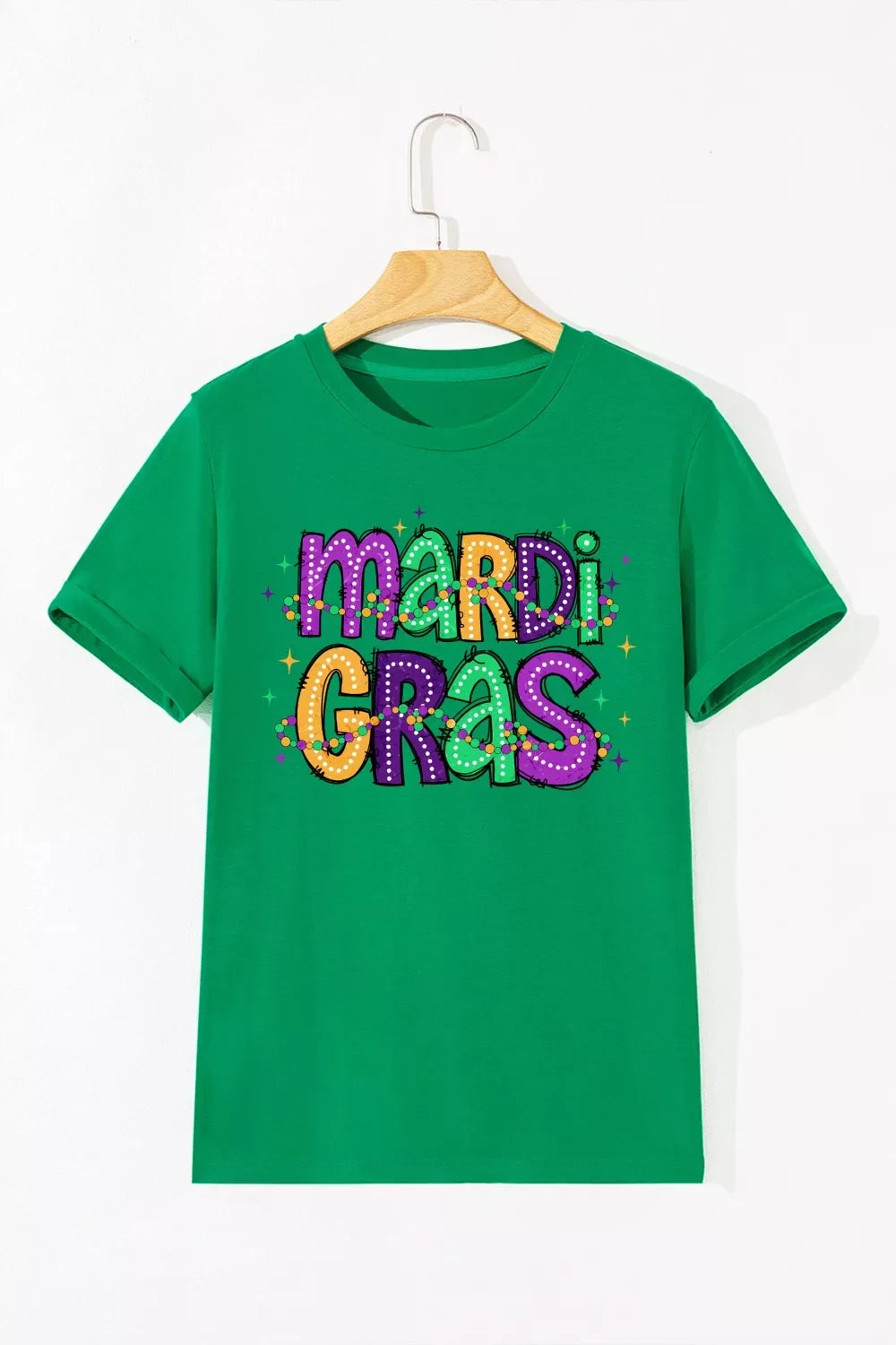 MARDI GRAS Delightful Letter Graphic T Shirt - Makw Official Site