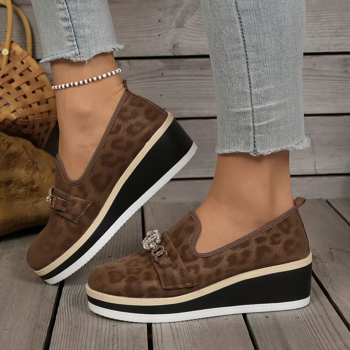 Leopard Print Platform Loafers - Makw Official Site