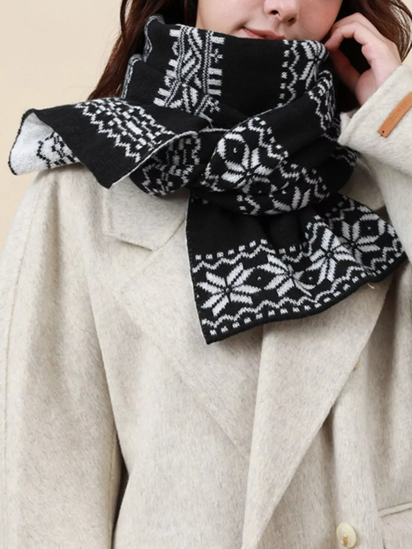 Christmas Snowflake Knit Scarf - Makw Official Site