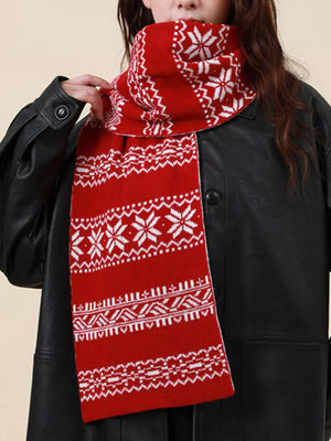 Christmas Snowflake Knit Scarf - Makw Official Site