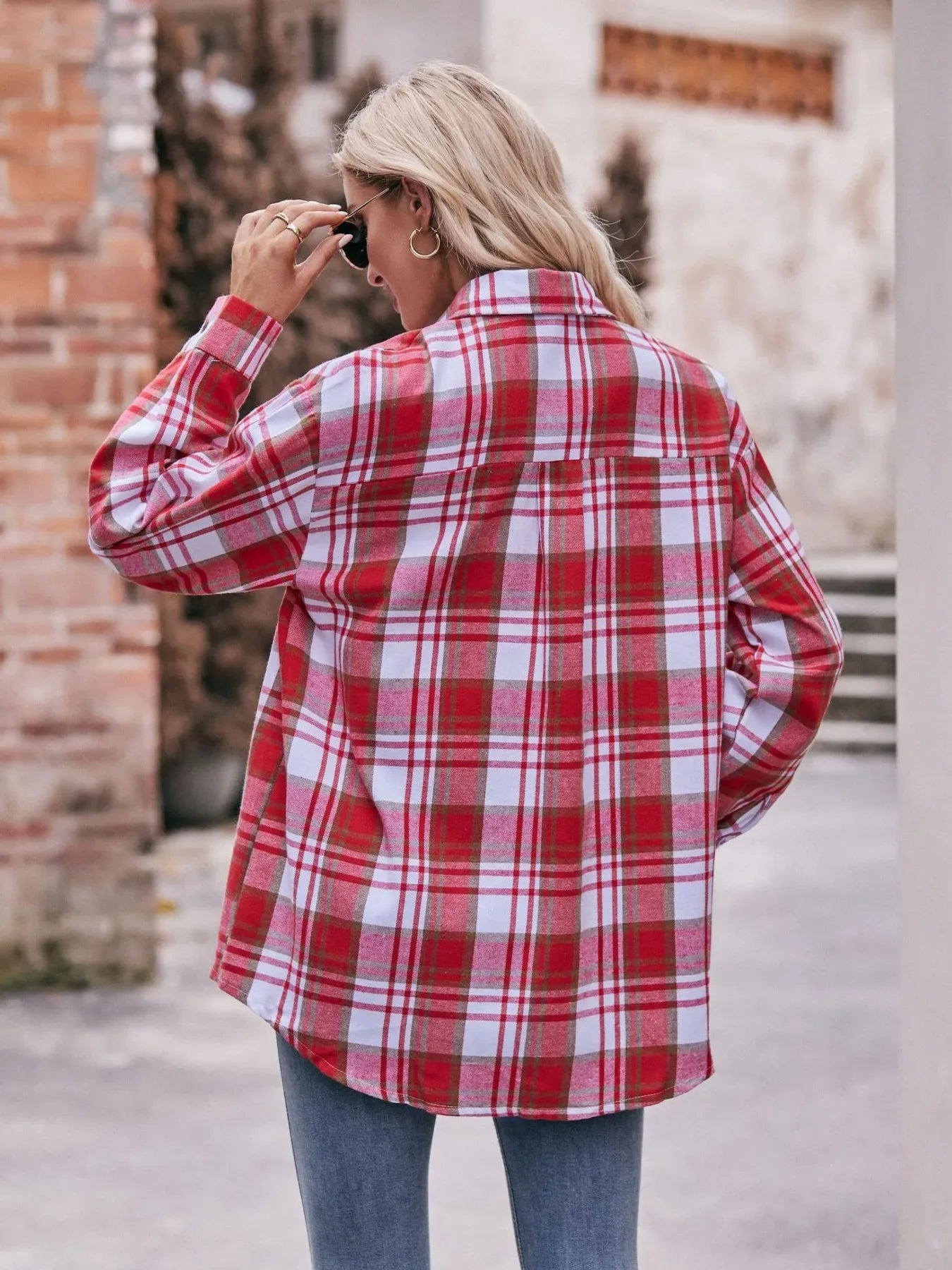 Plaid Button-Down Long Sleeve Shirt - Makw Official Site